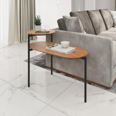 Imagem de Mesa de Apoio Lateral Industrial com tampo 100% MDF Moscow - Sym Decor