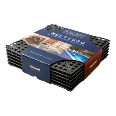 Imagem de Tapete Para Banheiro Piso Antiderrapante Piscina Sauna 6 Pçs (Preto)