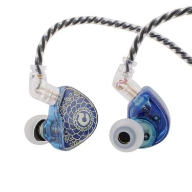 Imagem de Linsoul Fone de ouvido intra-auricular TANGZU Wan'er S.G HiFi de 10 mm com diafragma PET dinâmico com formato ergonômico, cabo trançado OFC de 2 pinos removível para palco de DJ músico audiófilo (azul