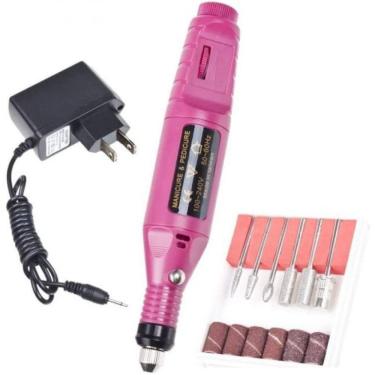 Imagem de Lixadeira Unha Lixa Elétrica Bloco Motor Bivolt Profissional Rosa