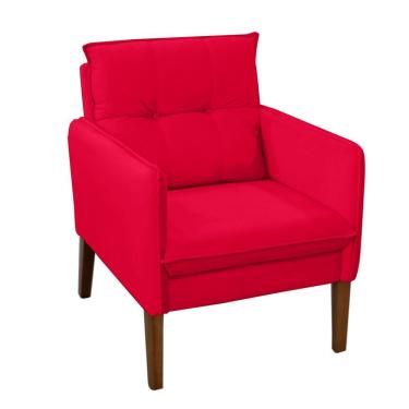 Imagem de Poltrona Decorativa Liz Sala Escritório E Recepção Suede Vermelho Eli Móveis E Decoração