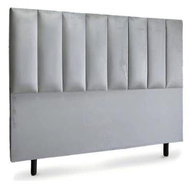 Imagem de Cabeceira De Cama Box Roma Casal 140 Cm Suede Prata Eli Móveis E Decoração