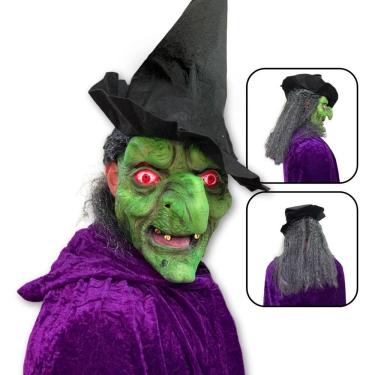Imagem de Máscara Bruxa Velha Halloween Látex - 01 Unidade