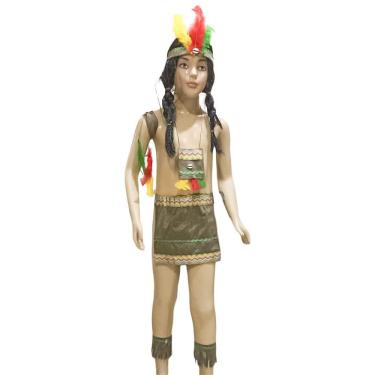 Imagem de Fantasia índio Apache Infantil Com Tanga E Acessórios Tamanho G