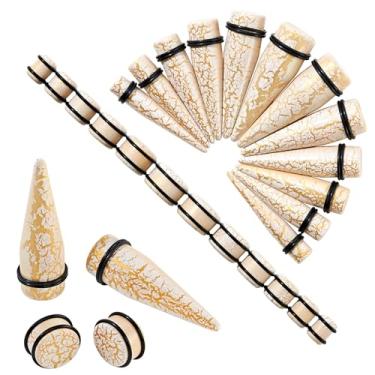 Imagem de Longbeauty 24 peças kit de alongamento de orelha design rachado 00G-13/16 10-20 mm alargadores e alargadores de orelha de acrílico esticadores de peso de orelha piercing joias para mulheres e homens