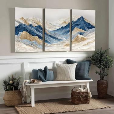 Imagem de Kit 3 Quadros Decorativos Canvas, Montanhas, 60x90cm, Arte Para Quarto, Sala, Corredor