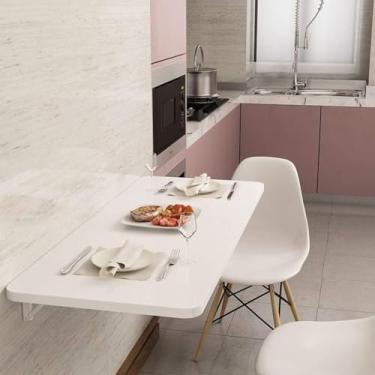 Imagem de Mesa Dobrável De Parede Suspensa, Mesa De Folha Suspensa Montada Na Parede, Mesa De Parede Dobrável Com Economia De Espaço, 90cm*40cm