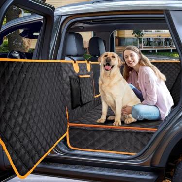 Imagem de INSMEER Capa Protetora Carro Pet Universal com Fundo Rígido e Protetores de Porta Ajustável para Carros SUVs e Picapes Impermeável Antiderrapante para Viagens com Cachorros