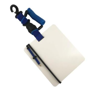 Imagem de Generic Quadro branco para mergulho subaquático apagável para planejamento e rastreamento de rotas multifuncional com clipe giratório e caneta flutuante, Primavera Azul