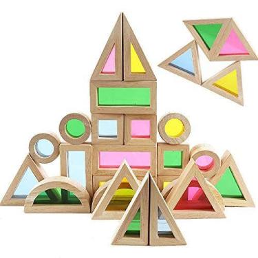 Imagem de Conjunto de blocos de construção Agirlgle Rainbow Stacker 24 unidades 