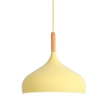 Imagem de CHENKUI Abajur fresco e metálico balcão de bar lustre macaron cor estilo industrial restaurante luz pendente madeira maciça - luminárias suspensas de teto E27/E26 base para loft cozinha cafeteria