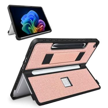 Imagem de SSS·GRGB Capa para Microsoft Surface Pro 12 polegadas 2025 | Capa à prova de queda compatível com suporte embutido, armazenamento magnético de caneta fina e teclado tipo capa | Rosa