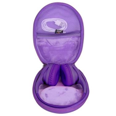 Imagem de Aproca Capa de fone de ouvido infantil compatível com Belkin SoundForm Mini - fones de ouvido Bluetooth sem fio, bolsa portátil - roxa (apenas capa)