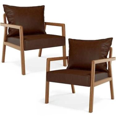 Imagem de Kit 02 Poltronas Decorativa Para Sala De Estar Alícia B04 material sin