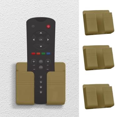 Imagem de Caixa de armazenamento de controle remoto montada na parede, suporte adesivo para telefones e pequenos acessórios, organizador que economiza espaço, café