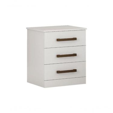 Imagem de Mesa De Cabeceira Com 3 Gavetas - Rubi-branco -leifer Móveis