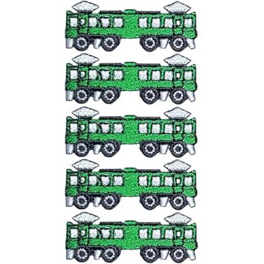Imagem de Papapatch Conjunto 5 de pequenos mini trem a vapor fofo retrô desenho animado de motor infantil reparação de roupas bolsas decalque aplique decorativo ferro costurado em adesivos bordados (TRAIN-03