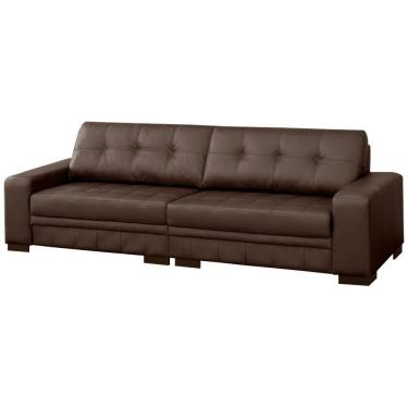 Imagem de Sofá 4 Lugares 260cm Milano Couro Conhaque