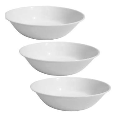 Imagem de Saladeira para uma porção individual，Tigela Kit 3 Tigela Bowl Melamina Branca 950ml Pote Saladeira
