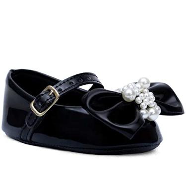 Imagem de Sapatilha Bebe Pópidi Menina Laço Pérola 01.07 (Preto, BR, Bebê, Alfa, P)
