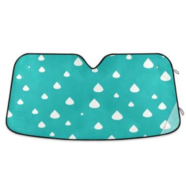 Imagem de ATTX Para-brisa de carro padrão de gotas de chuva 139.7 cm x 70.1 cm Escudo solar universal com proteção UV, para-sol dobrável para janela frontal automática para Sedans SUVs caminhões #16