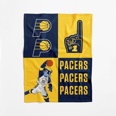 Imagem de Cobertor para bebê NBA Indiana Pacers oficialmente licenciado, 101 x 127 cm, poliéster leve e macio, design dominó