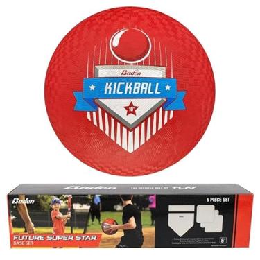 Imagem de Baden Conjunto de base Future Super Star com Kickball de 25,4 cm – Bases duráveis e bola de playground resistente para diversão no dia do campo (conjunto de base + Kickball)