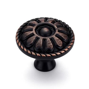 Imagem de HOME EDIT Pacote com 30 puxadores de armário de cozinha de 3,5 cm Puxadores de gaveta de bronze polido a óleo rústico para armários, cômodas, armários, banheiros e quartos