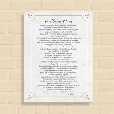 Imagem de Quadro Decorativo Salmo 91 - mod. clean - Arte Aqui, 40x60cm