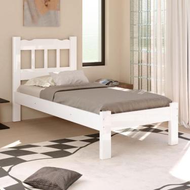 Imagem de Cama Solteiro Noah Nemargi Madeira Maciça Cor Branco