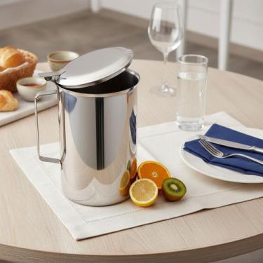 Imagem de Jarra de Inox 2L Tampa e Aparador de Gelo Água Buffet Suco - GP