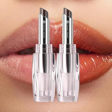 Imagem de 2 peças de maquiagem labial hidratante com mel - Maquiagem hidratante labial com extrato de mel, maquiagem labial nutritiva e de longa duração para um presente macio, para o Dia dos Namorados