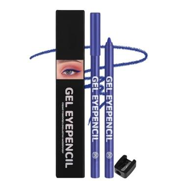 Imagem de Erinde Lápis delineador azul marinho à prova d'água, lápis delineador de olhos de gel cremoso, deslizamento suave, de longa duração, impermeável, apontador e à prova de manchas para olhos sensíveis