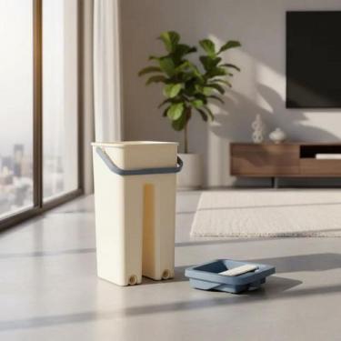 Imagem de Rodo Flat MOP Balde Lava Seca Seca Melhor Com Pano Microfibra Extra Re