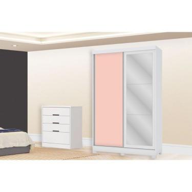 Imagem de Guarda Roupa 2 Peças 1 Guarda Roupa + 1 Cômoda QC110 Branco QC12 Kappesberg