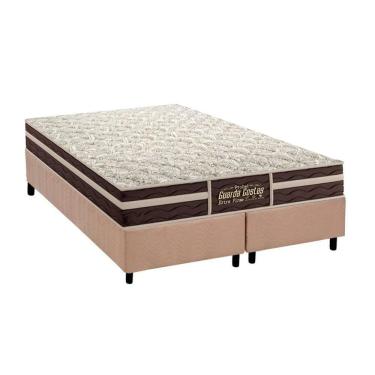 Imagem de Cama Box King: Colchão Ortopédico Probel Guarda Costas Extra Firme + Base Crc Suede Clean(193X203)