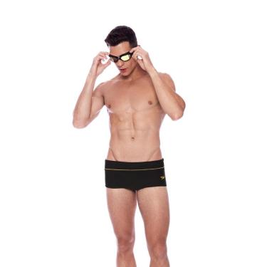 Imagem de Sunga Tradicional Line - PRETO AMARELO OURO-Masculino