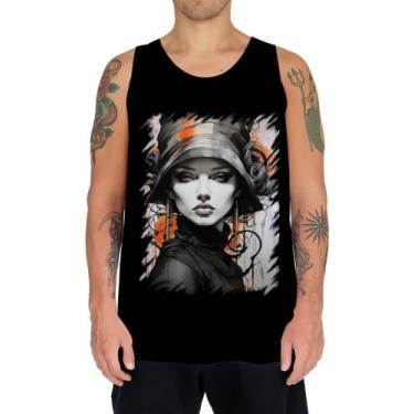 Imagem de Camiseta Regata Pintura a Carvão Mulher Arte Esfumaçada 9 - Kasubeck S