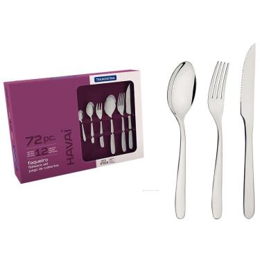 Imagem de Faqueiro 72 Peças Tramontina Havaí Em Aço Inox Inox