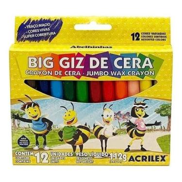 Imagem de Acrilex big giz de cera 12 cores sortidas - Congratulations Store