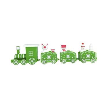 Imagem de Miniaturas De Trens De Natal Em 4 Cores, Brinquedos De Plástico Para C