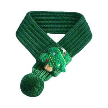 Imagem de Cachecol Tricotado Vermelho E Verde Para Cachorros, Acessório De Natal