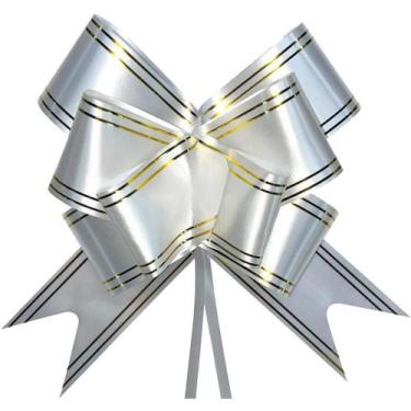 Imagem de Laco Pronto Decorado 45MMX71CM Branco Fio Dourado - Make+