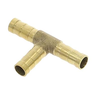 Imagem de 1pç Reduzir T de encaixe de mangueira de latão em forma de T 4mm-19mm Tubo de mangueira de 3 vias Farpa de cobre farpado Adaptador de conector de acoplamento, 25mm