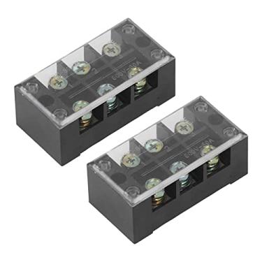 Imagem de Bloco Terminal 60A 600V Bloco Terminal de Fio Dupla Com Tampa Transparente para Iluminação para de Distribuição (3 Posições (603))