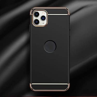 Imagem de Capa de telefone 3 em 1 com revestimento de luxo para iPhone 7 8 Plus 6 6s Capa dura fosca para iPhone 11 12 13 14 Pro Max 12 Mini X Xr Xs Case, preta, para iPhone 11 Pro