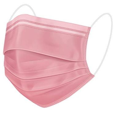 Imagem de Mascara Descartavel Tripla Com Elastico e Clip Nasal - 500 Un - Rosa