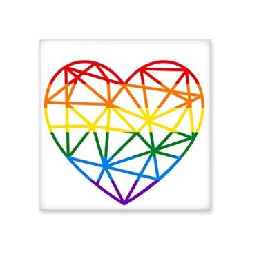 Imagem de Arco-íris Gay LGBT Azulejo de cerâmica em formato de lésbica, decalque brilhante de tijolos esmaltados
