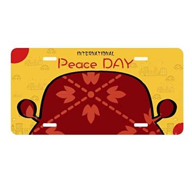 Imagem de DIYthinker Padrão de folhas de linhas, estilo chinês, japonês, placa de licença asiática, etiqueta decoração de carro, dia da paz