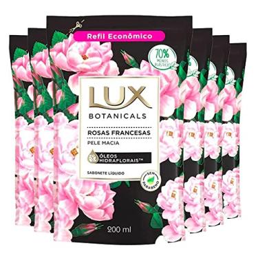 Imagem de Kit Sabonete Líquido Lux Refil Botanicals Rosas Framcesas 200ml 6 Unidades